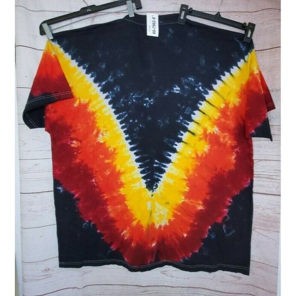 AC/DC Angus Lightning V Tie Dye 4XLT  Liquid Blue Multi Colored Cotton T-Shirt - Picture 7 of 11